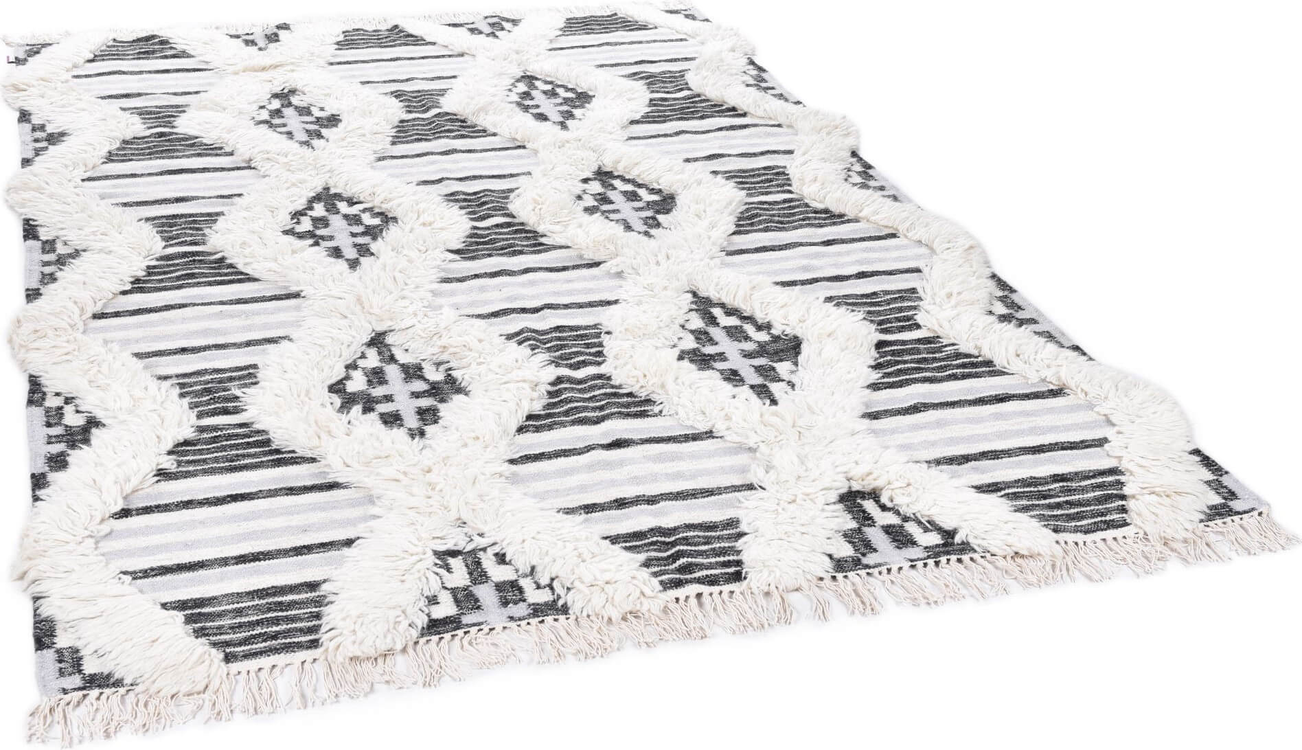 Vintage Cozy Kelim 615 black / white – Bild 2